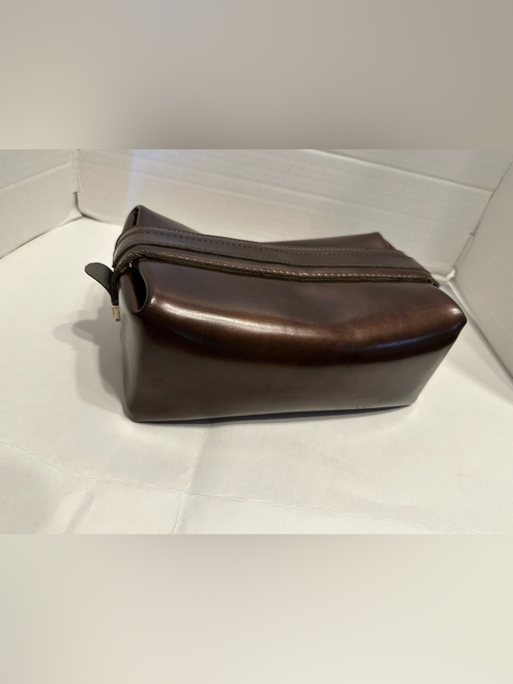 Vintage Bosca Utili-Kit Mens Leather Brown Bag Travel Case USA Made
